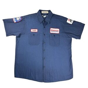 UniFirst Costco Wholesale "Patrick" Work Shirt Navy Blue Bridgestone Michelin XL